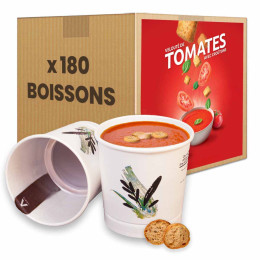 Gobelet Pré-dosé Velouté de Tomates avec Croutons - 180 boissons