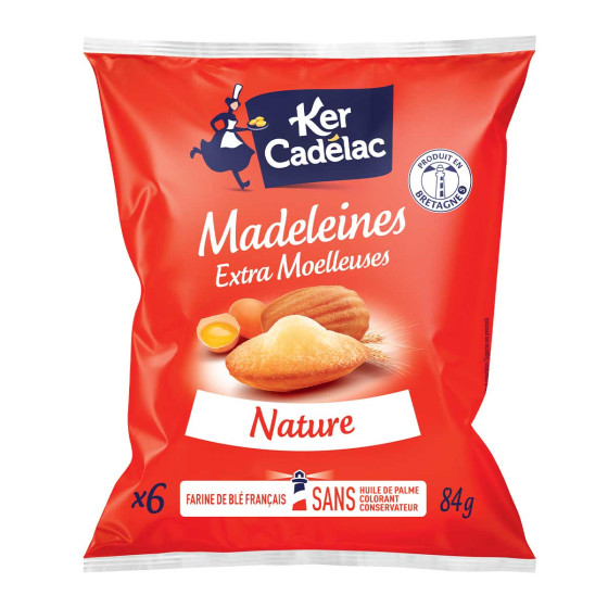 Madeleine Ker Cadélac Nature - 24 paquets - 144 madeleines