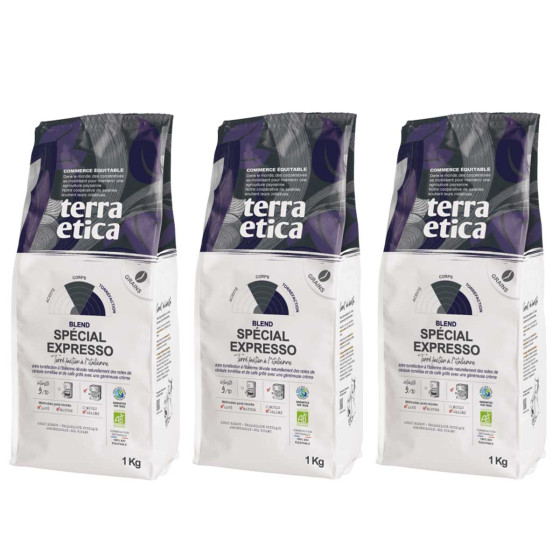 Café en Grains Bio Terra Etica Spécial Expresso - 3 paquets - 3 Kg