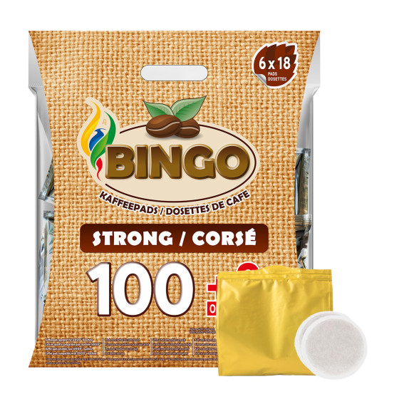 Dosette Senseo compatible Bingo Corsé - 100 dosettes + 8 offertes