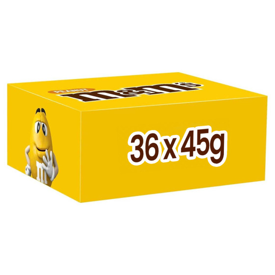 M&M's Peanut Billes à la cacahuète enrobées de chocolat au lait 45 gr - Carton de 36 paquets