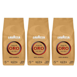 Café en Grains Lavazza Qualita Oro - 3 paquets - 3 Kg