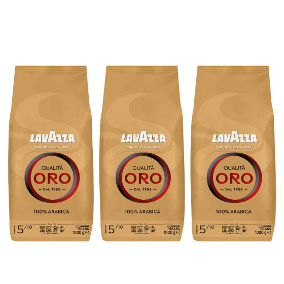 Café en Grains Lavazza Qualita Oro - 3 paquets - 3 Kg