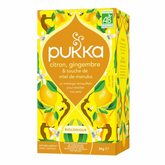 PUKKA Infusion Citron et gingembre au miel de manuka 20 sachets - vue 3