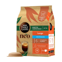 Capsules Nescafé Dolce Gusto NEO Lungo Décaféiné - 1 boîte - 12 capsules