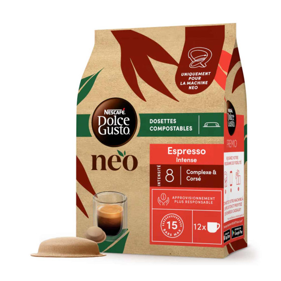 Capsules Nescafé Dolce Gusto NEO Espresso Intense- 1 boîte - 12 dosettes