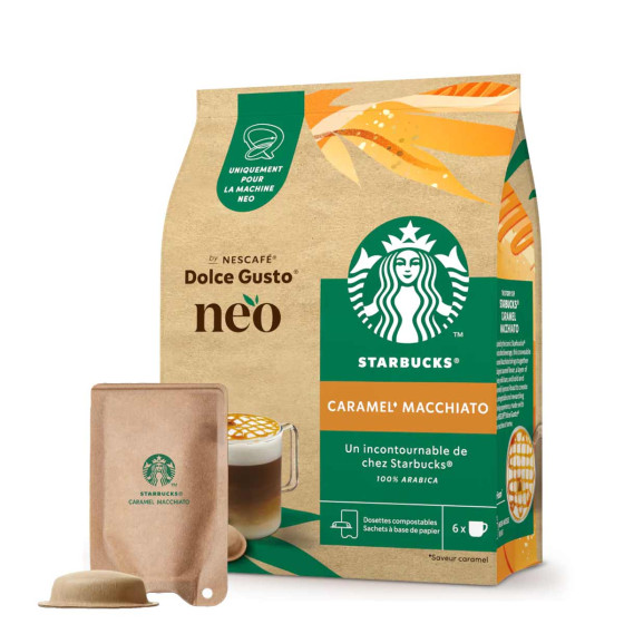 Dosettes Nescafé Dolce Gusto NEO Starbucks® Caramel Macchiato - 1 boîte - 6 boissons