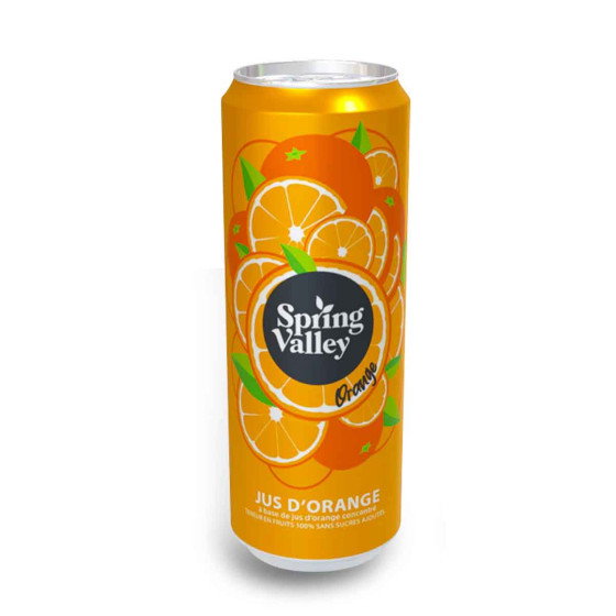 Jus d'Orange Spring Valley en Canette Slim 33cl x 24