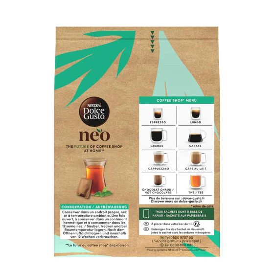 Dosettes Nescafé Dolce Gusto NEO Marrakech TEA - 5 boîtes - 60 boissons