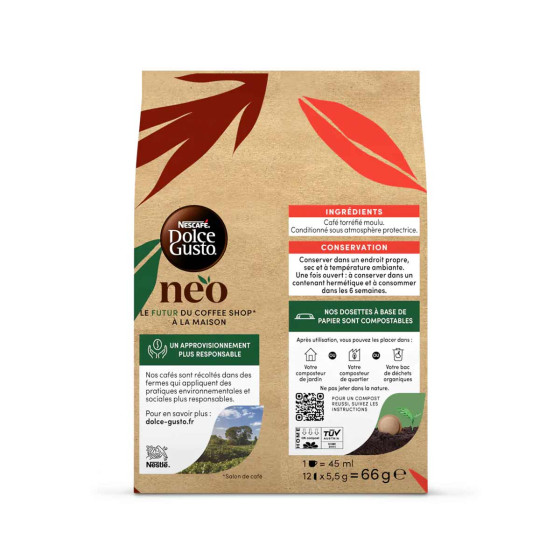 Dosettes Nescafé Dolce Gusto NEO Espresso Intense - 6 boîtes - 72 boissons