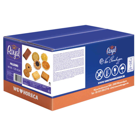 Assortiment de biscuits Palermo Royal - carton de 120 biscuits emballés individuellement