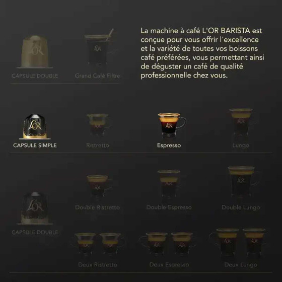 Capsule Nespresso Compatible Café L'Or Espresso Or Absolu - 10 boîtes - 100 capsules