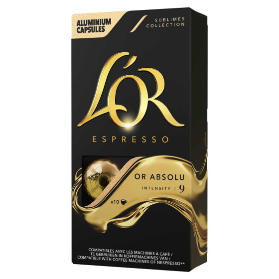 Capsule Nespresso Compatible Café L'Or Espresso Or Absolu - 10 capsules
