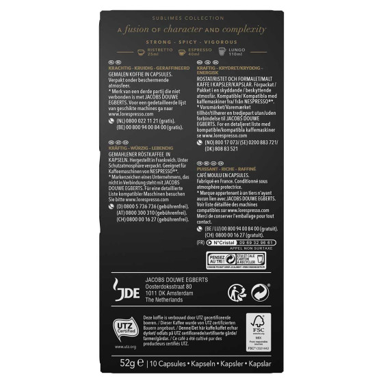 Capsule Nespresso Compatible Café L'Or Espresso Or Absolu - 10 capsules