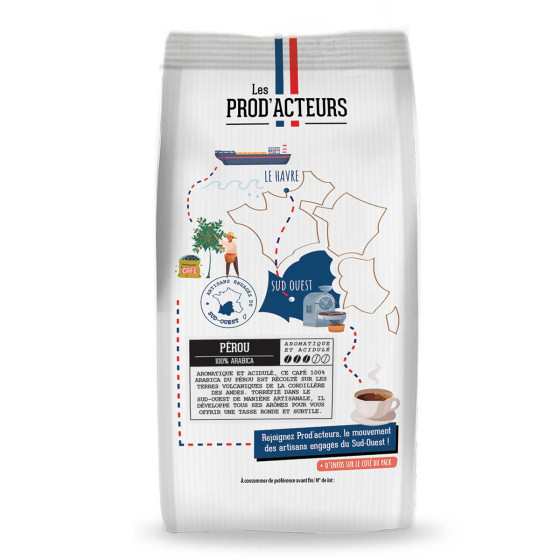 Café en Grains Bio Prod' Acteurs Pérou - 1 Kg
