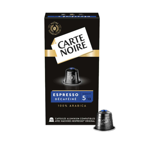 Capsule Nespresso Compatible Carte Noire Espresso Déca n°5  - 10 boites - 100 Capsules