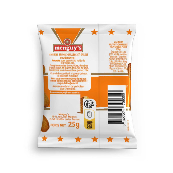 Amandes Grillées et salées Menguy's - 50 paquets de 25 gr