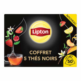 Coffret de Thés Noirs 5 variétés Lipton - 50 sachets