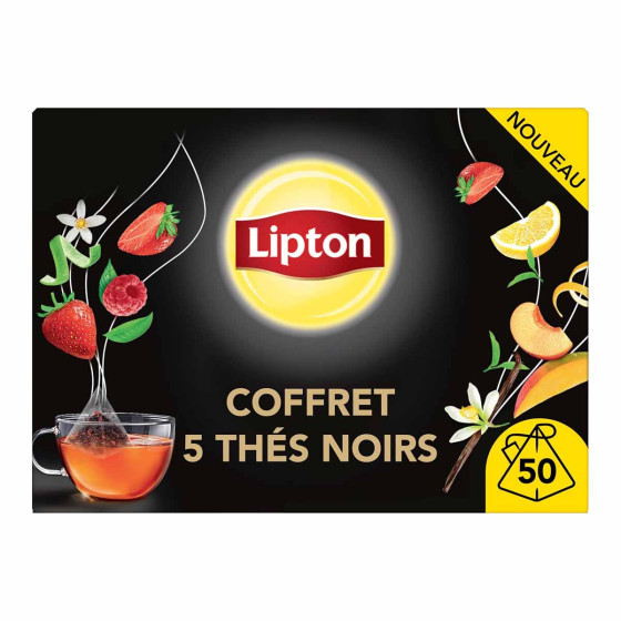 Coffret de Thés Noirs 5 variétés Lipton - 4 coffrets - 200 sachets