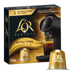 Capsule Nespresso ® Compatible Café L'Or Barista Capsule XXL Double Extra Long Doux Jaune - 10 capsules