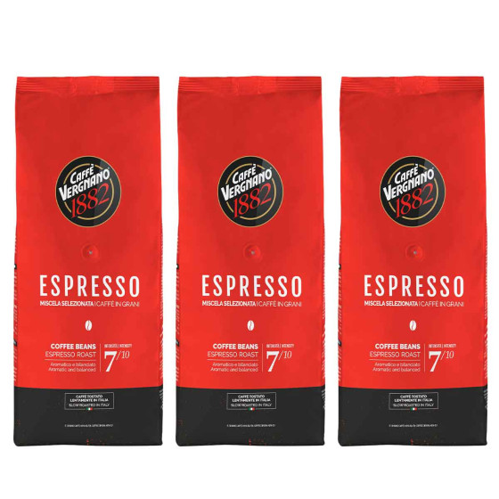 Café en Grains Caffe Vergnano 1882 Espresso - 3 paquets - 3 Kg