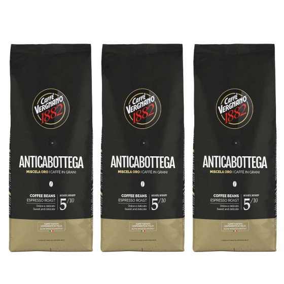 Café en Grains Caffe Vergnano 1882 Antica Bottega - 3 paquets - 3 Kg