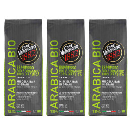 Café en Grains Bio Caffe Vergnano 1882 Organic - 3 paquets - 3 Kg