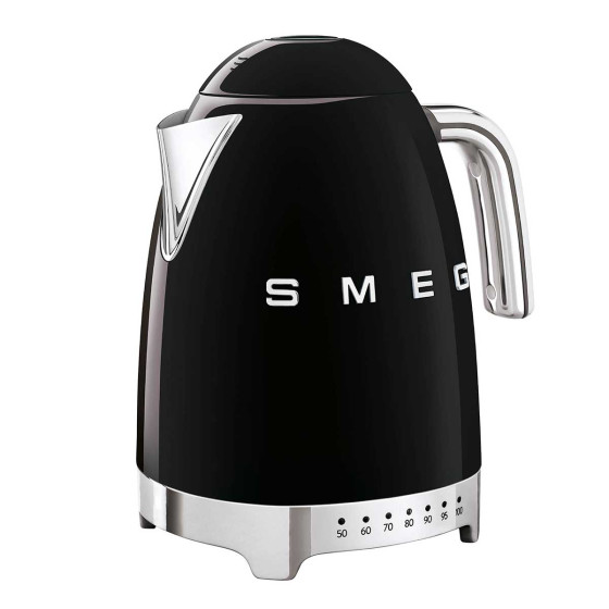 Bouilloire SMEG Température Réglable 1.7L Noir - KLF04BLEU