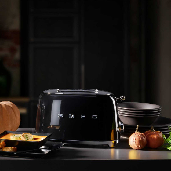 Grille-pain SMEG 2 Tranches Noir - TSF01BLEU