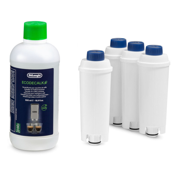 Kit entretien Delonghi pour 1 an DLSC328 - 4 Cartouches filtrantes DLSC002 + 1 Détartrant DLSC500