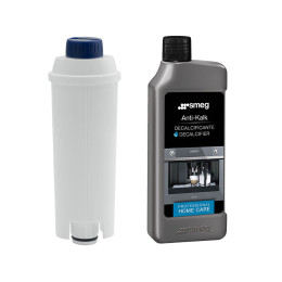 Kit entretien machine à café SMEG - 1 cartouche filtrante ECWF02 + 1 détartrant