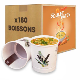Gobelet Pré-dosé Potage goût Poulet et Pates - 180 boissons