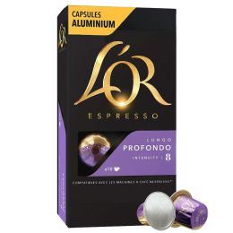 Capsule Nespresso Compatible Café L'Or Espresso Lungo Profondo - 10 boîtes - 100 capsules