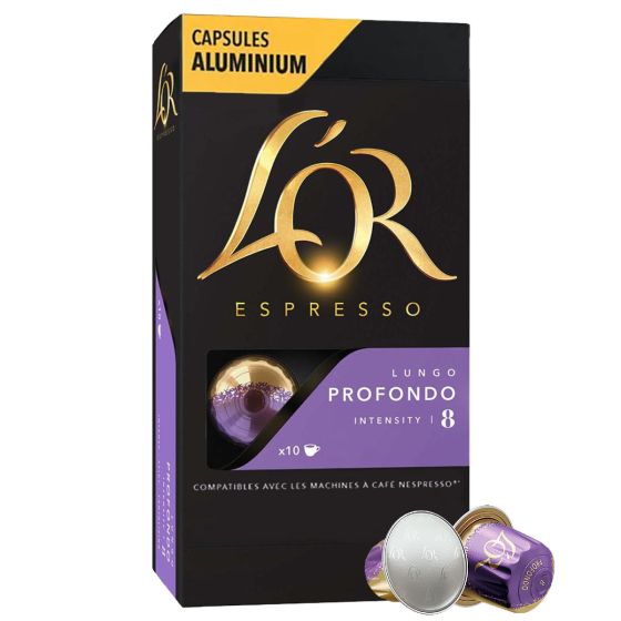 Capsule Nespresso Compatible Café L'Or Espresso Lungo Profondo - 10 boîtes - 100 capsules