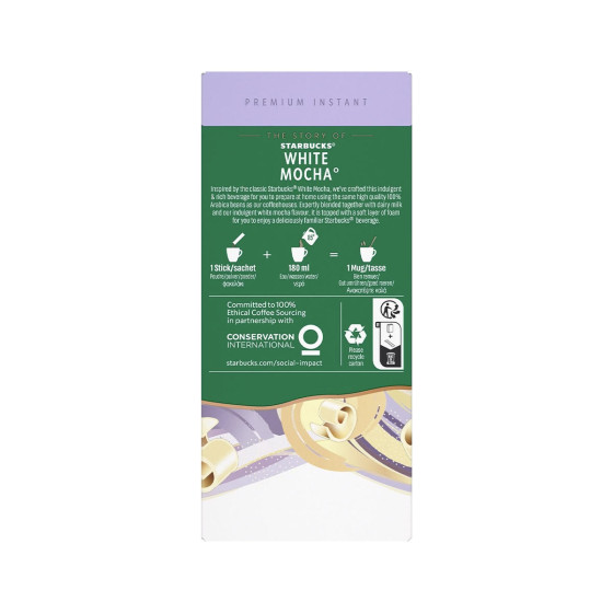 Cappuccino Starbucks White Mocha - 6 boîtes - 30 dosettes individuelles