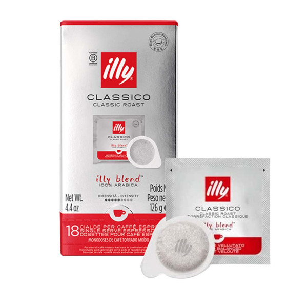 Dosette ESE illy Espresso Torréfaction Classique Rouge - 4 boites - 72 dosettes emballées individuellement