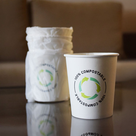 Gobelet emballé individuel hotel en carton 20 cl - Compostable - 1000 gobelets