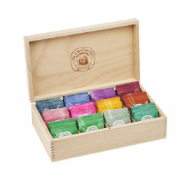 Coffret de Thés et Infusions en bois Les 2 Marmottes 12 variétés - 120 sachets