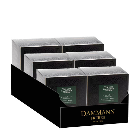 Thé Vert aromatisé Dammann Frères Menthe - 6 boites - 25 sachets