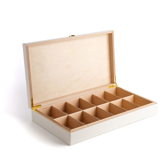 Coffret de Thés et Infusions Dammann Frères Palace 12 variétés - Coffret Blanc en Bois - 72 sachets