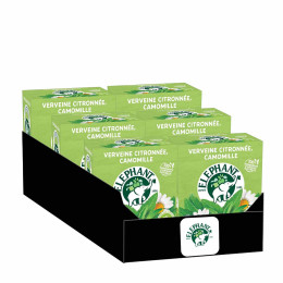 Infusion Éléphant Verveine Citronnée Camomille - 6 boites - 150 sachets pyramide