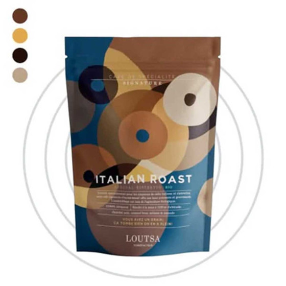 Café de Spécialité en Grains Bio Loutsa Italian Roast - 3 paquets - 750 gr