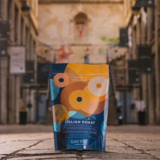 Café de Spécialité en Grains Bio Loutsa Italian Roast - 3 paquets - 750 gr