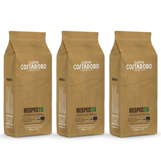 Café en Grains Bio Costadoro Respecto - 3 paquets - 3 Kg