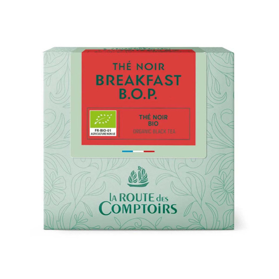 Thé Noir Bio Breakfast B.O.P La Route des Comptoirs - 40 sachets enveloppés
