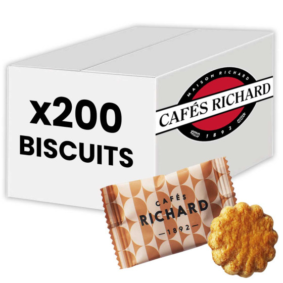Petite Galette Pur Beurre Cafés Richard Croc Café - 200 biscuits emballés individuellement