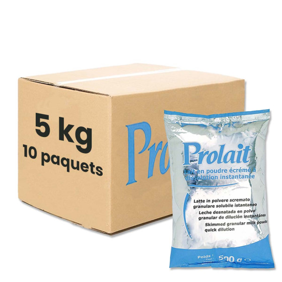 Lait en poudre Ecrémé Prolait pour Distributeur Automatique - 10 paquets - 5 Kg
