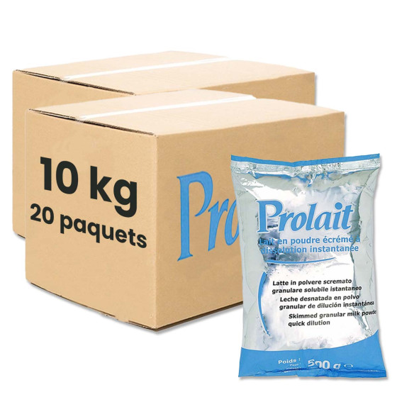 Lait en poudre Ecrémé Prolait pour Distributeur Automatique - 20 paquets - 10Kg