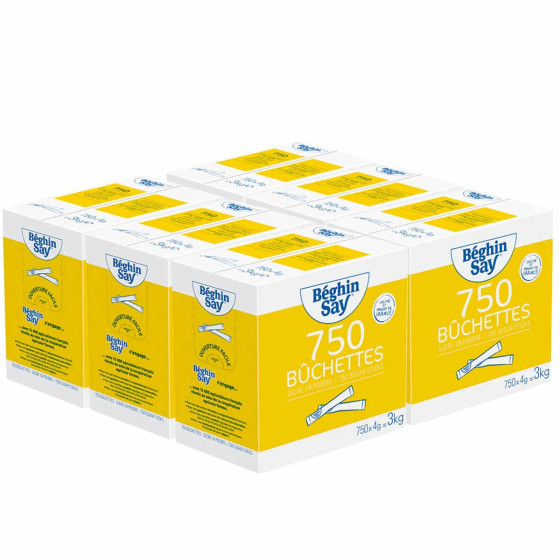 Sucre Blanc Béghin-Say - 6 cartons - 4500 bûchettes