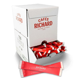 Sucre Blanc Cafés Richard - Boîte distributrice 750 bûchettes rouges